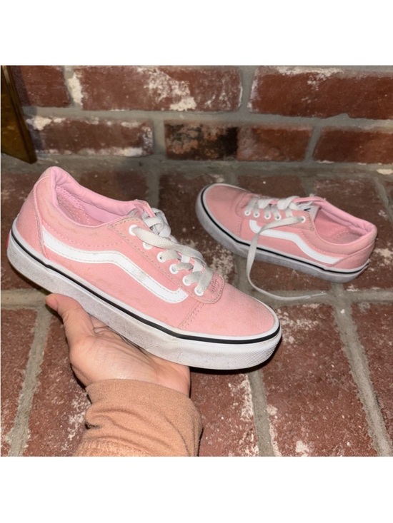Vans Other - Vans Kids Pink Low-Top Canvas Sneakers with White Stripe